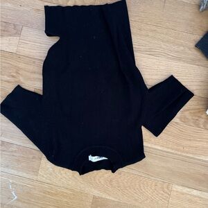 Black Ribbed Sweater with Cutouts